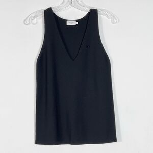 The Reset R Label Wool Knit Sleeveless V-Neck Tank Top Vest Womens Sz S Black